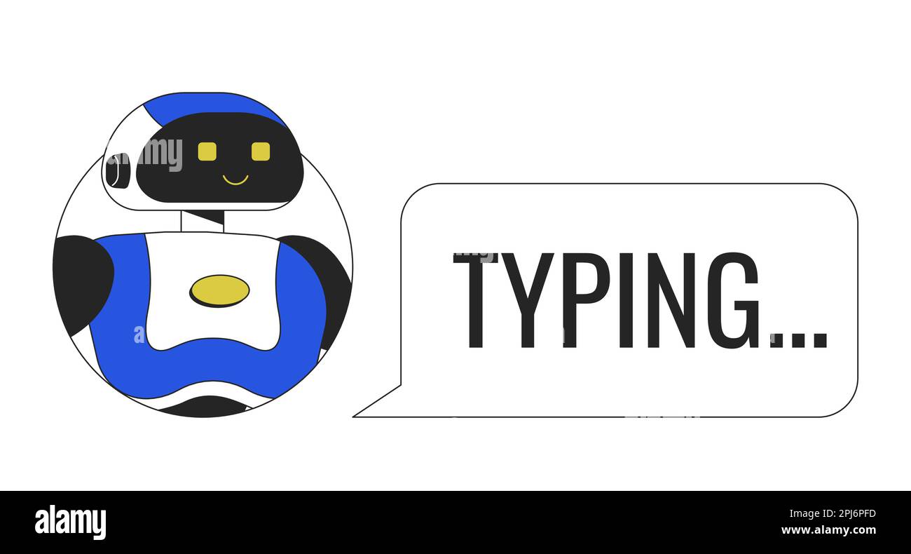 AI chatbot typing line concept vector spot illustration Stock Vector ...
