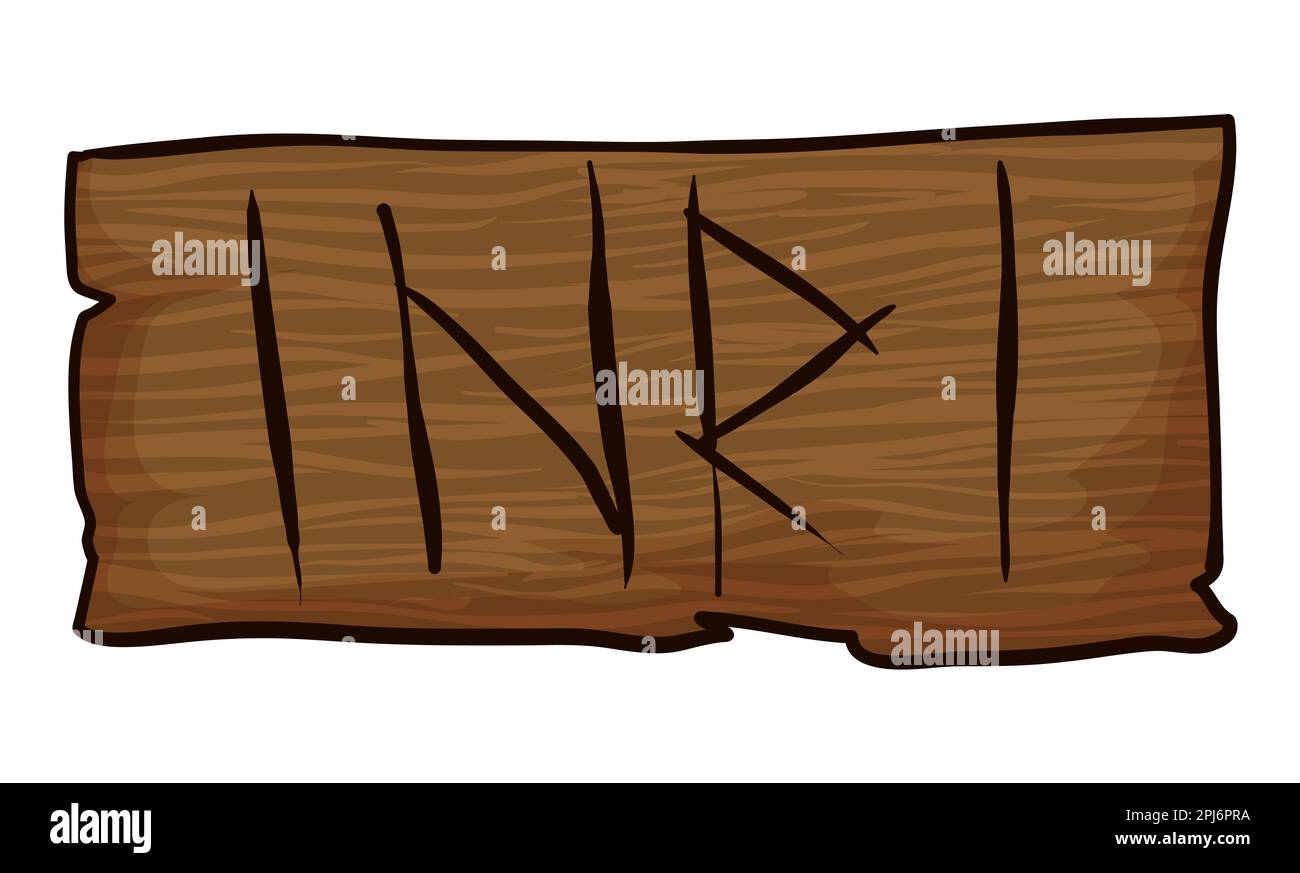 Religious wooden sign with the sign INRI -Latin inscription, meaning Jesus the Nazarene, King of the Jews- during his crucifixion. Cartoon style desig Stock Vector