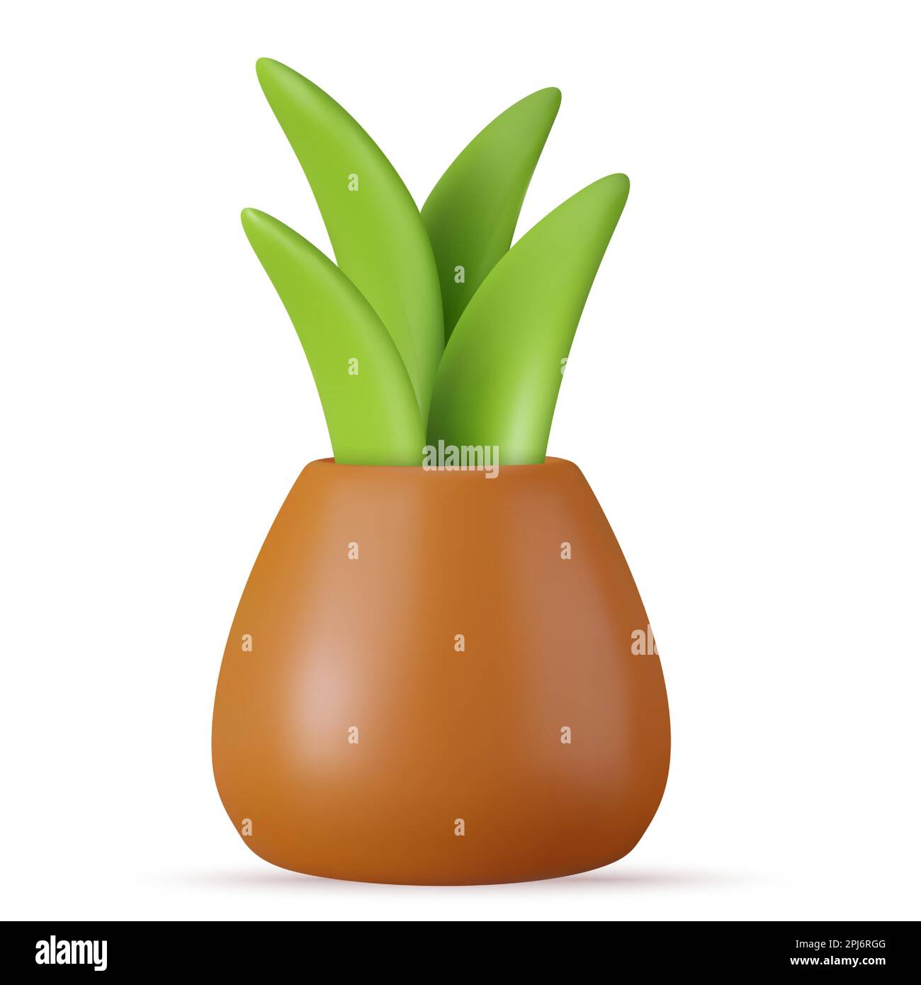 3d green plants in pot i Stock Vector