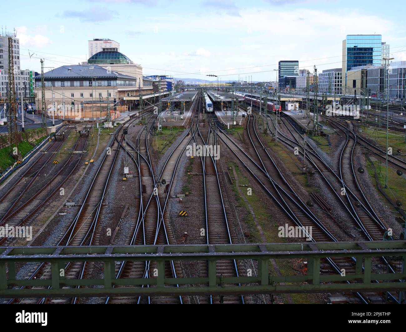 Mannheim, Germany, 03.31.2023 Main station of Mannheim,many rails and a