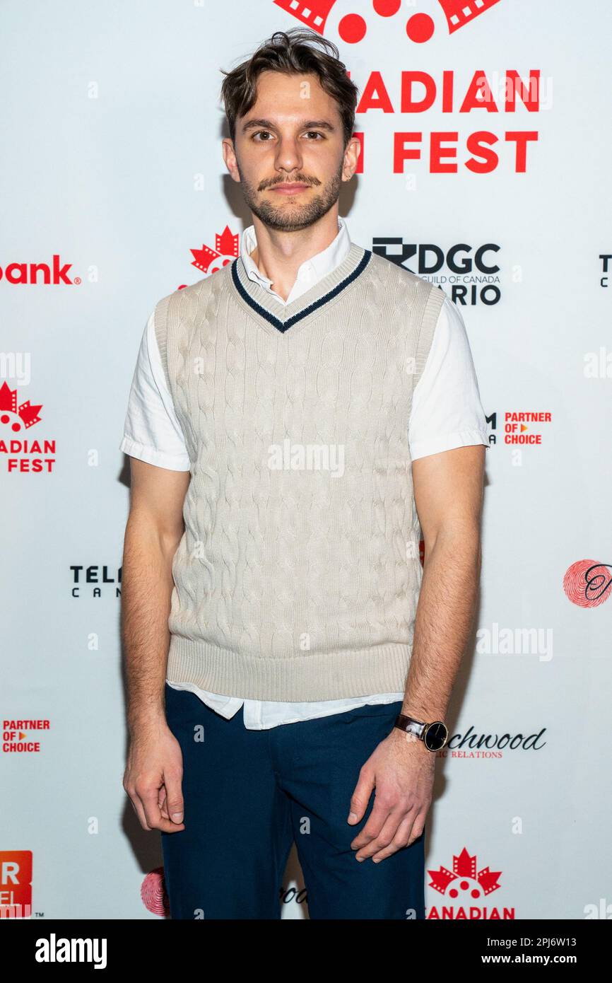 Toronto, Canada. 30th Mar, 2023. Simon Paluck attends the “Sissy” Premeire - Canadian Film Festival, at Scotiabank in Toronto. The Canadian Film Fest is a non-profit organization whose mission is to celebrate the art of cinematic storytelling by exclusively showcasing Canadian films. The festival unites film-loving audiences with diverse selections of features and shorts from across the country. (Photo by Shawn Goldberg/SOPA Images/Sipa USA) Credit: Sipa USA/Alamy Live News Stock Photo