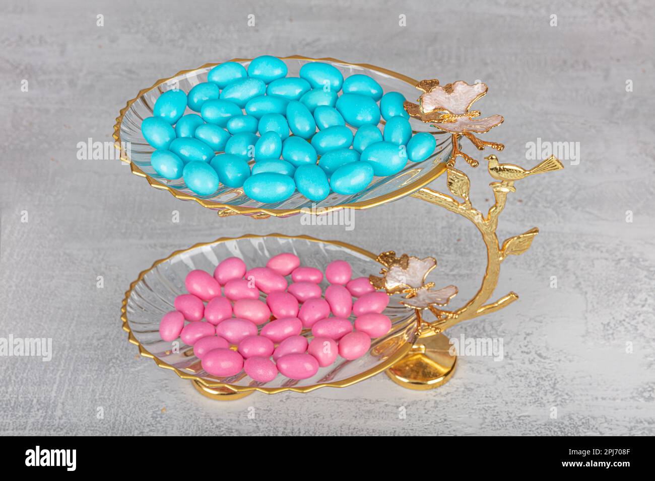 Coloful Glass Cookie Ja, Elegant Hand Painted Candy Seve