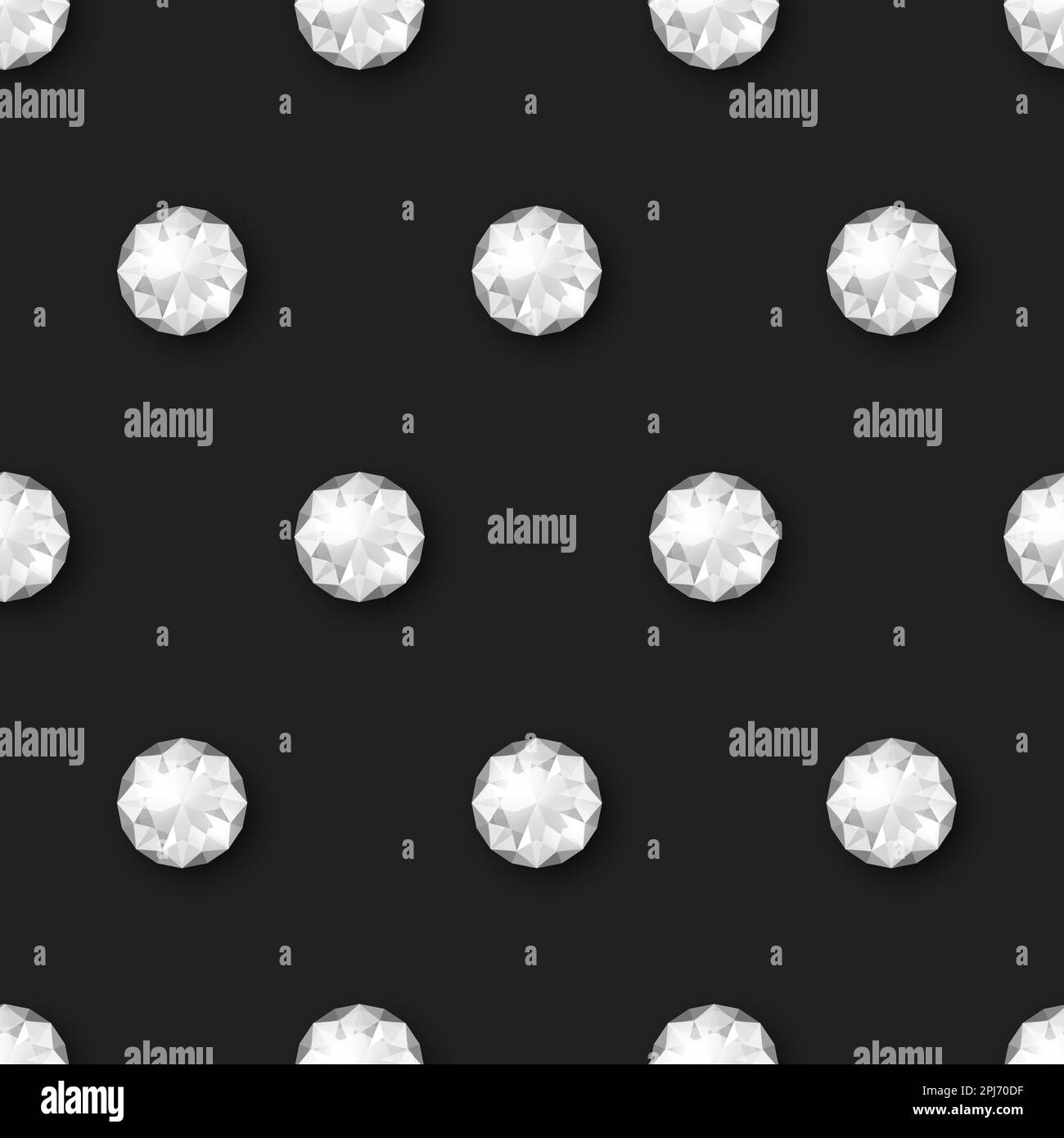 Vector Seamless Pattern with White 3d Realistic Transparent Round