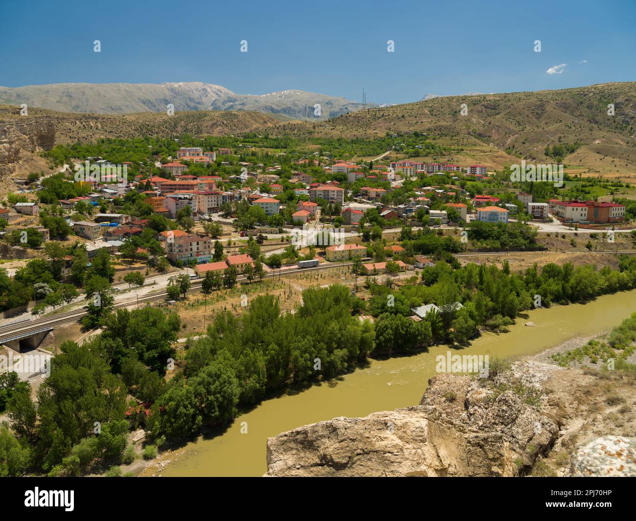 Kemah district, Erzincan, Turkey. June 19,2021. Kemah district city center. Summer day Stock Photo