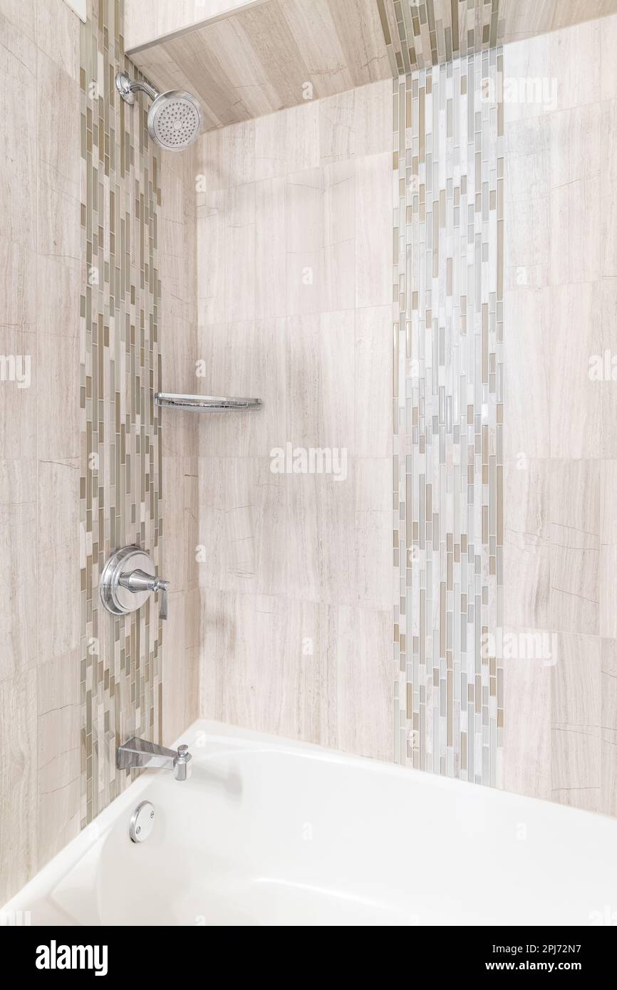How to tile a shower with subway tile hi-res stock photography and ...
