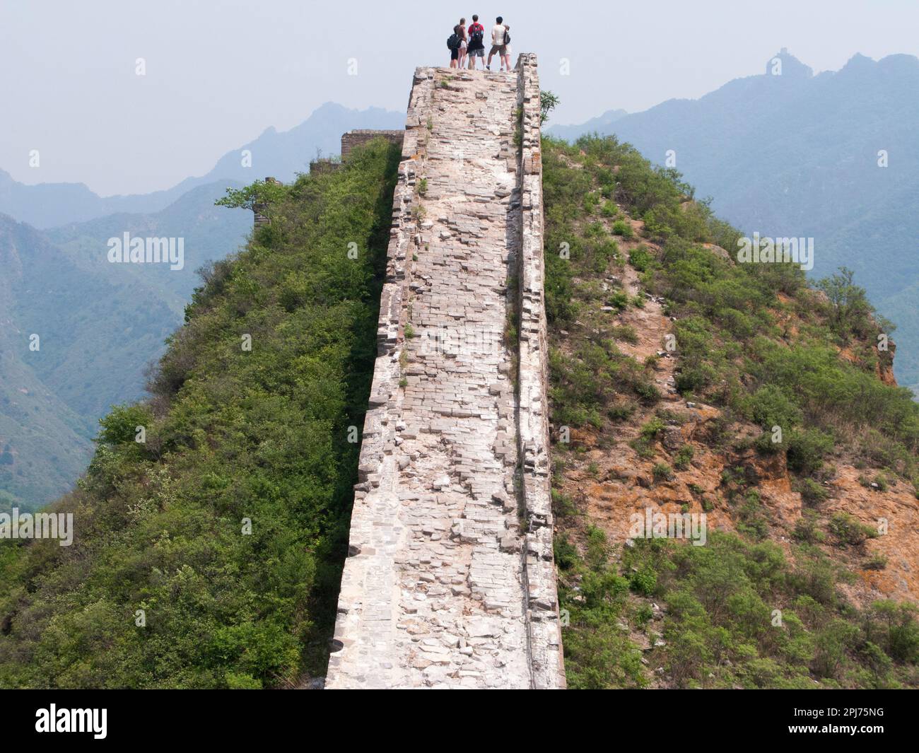 Great Wall of China with tourist visitors. Popular excursion for