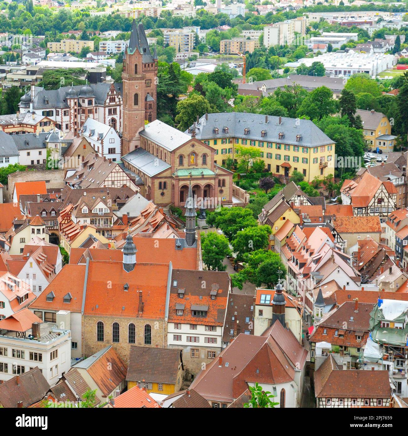 Beautiful panorama of the old town of Mannheim, Germany. View from ...