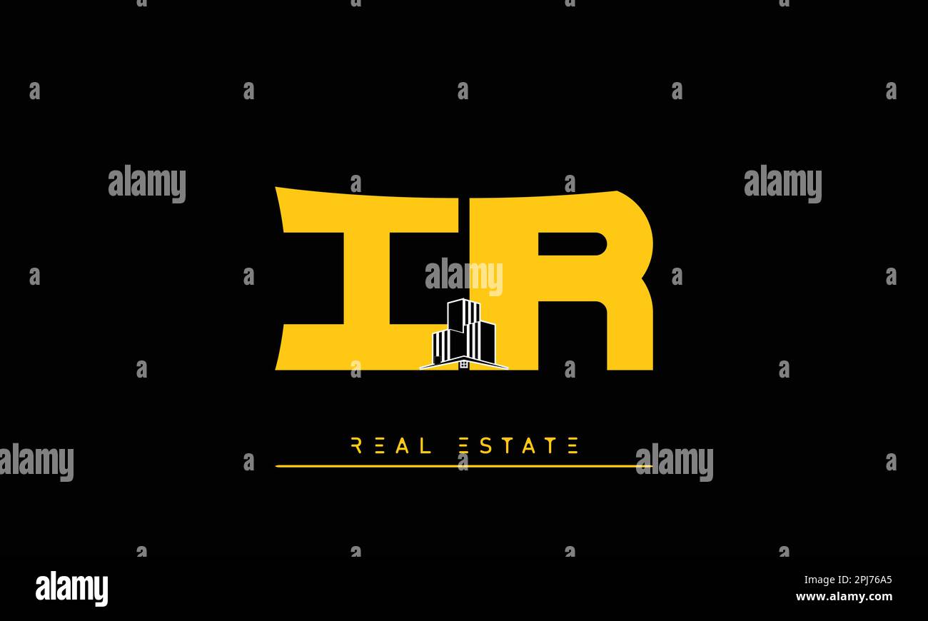 Real Estate letters Initials Monogram logo IR , RI Stock Vector Image
