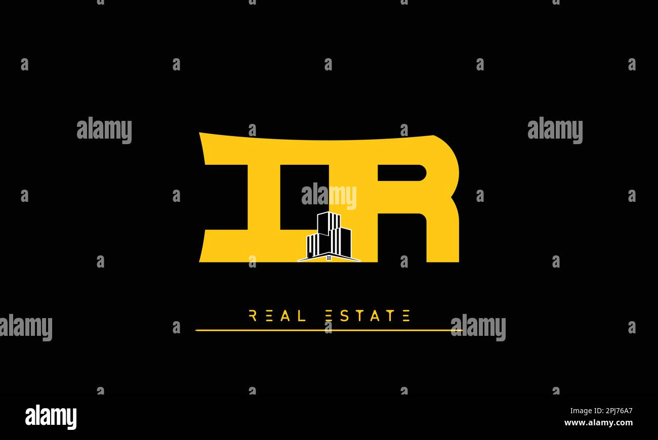 Real Estate letters Initials Monogram logo IR , RI Stock Vector