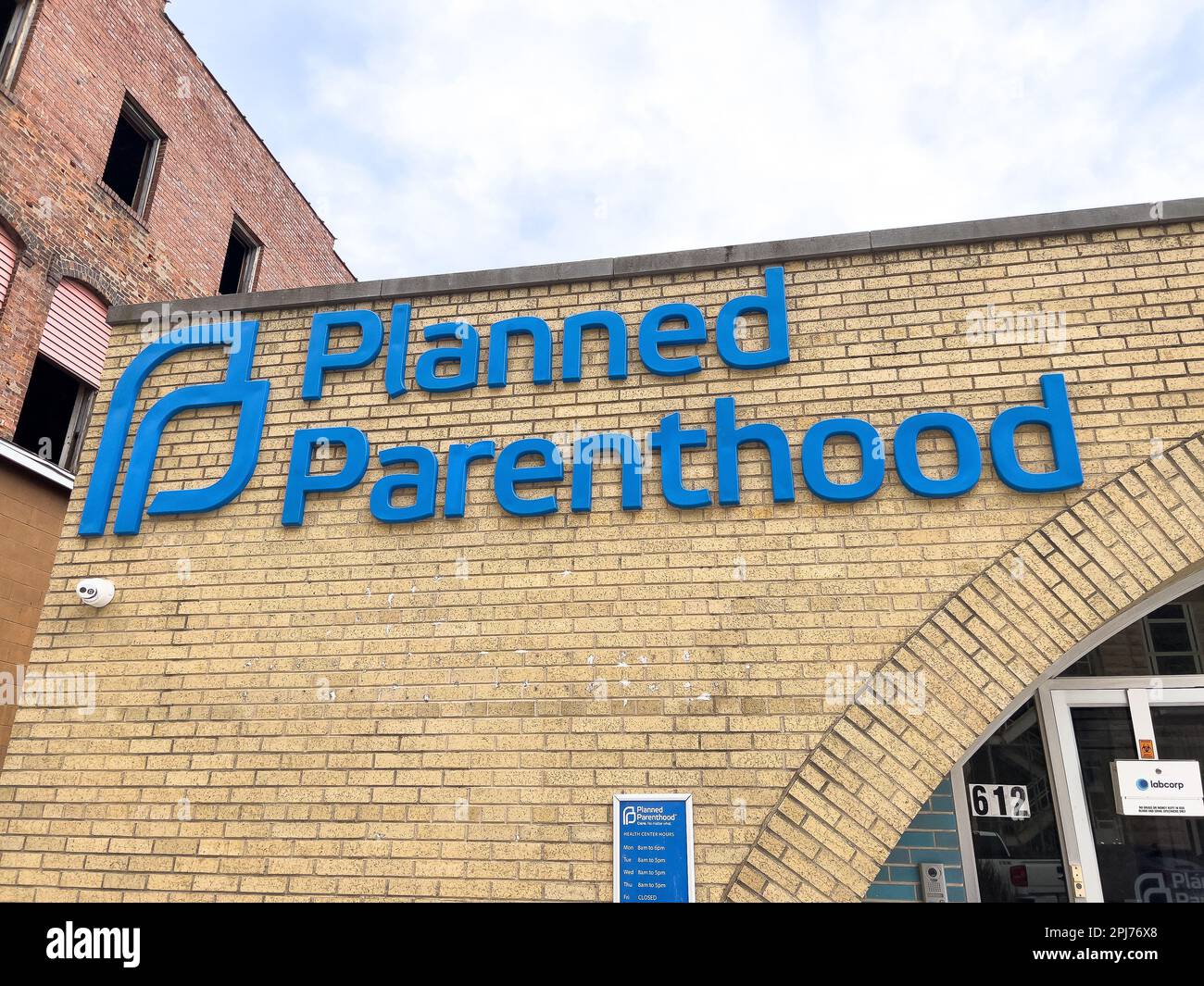 A Planned Parenthood healthcare center in downtown Ottawa, IL. The company provides family planning services, STD testing, and abortions. Stock Photo