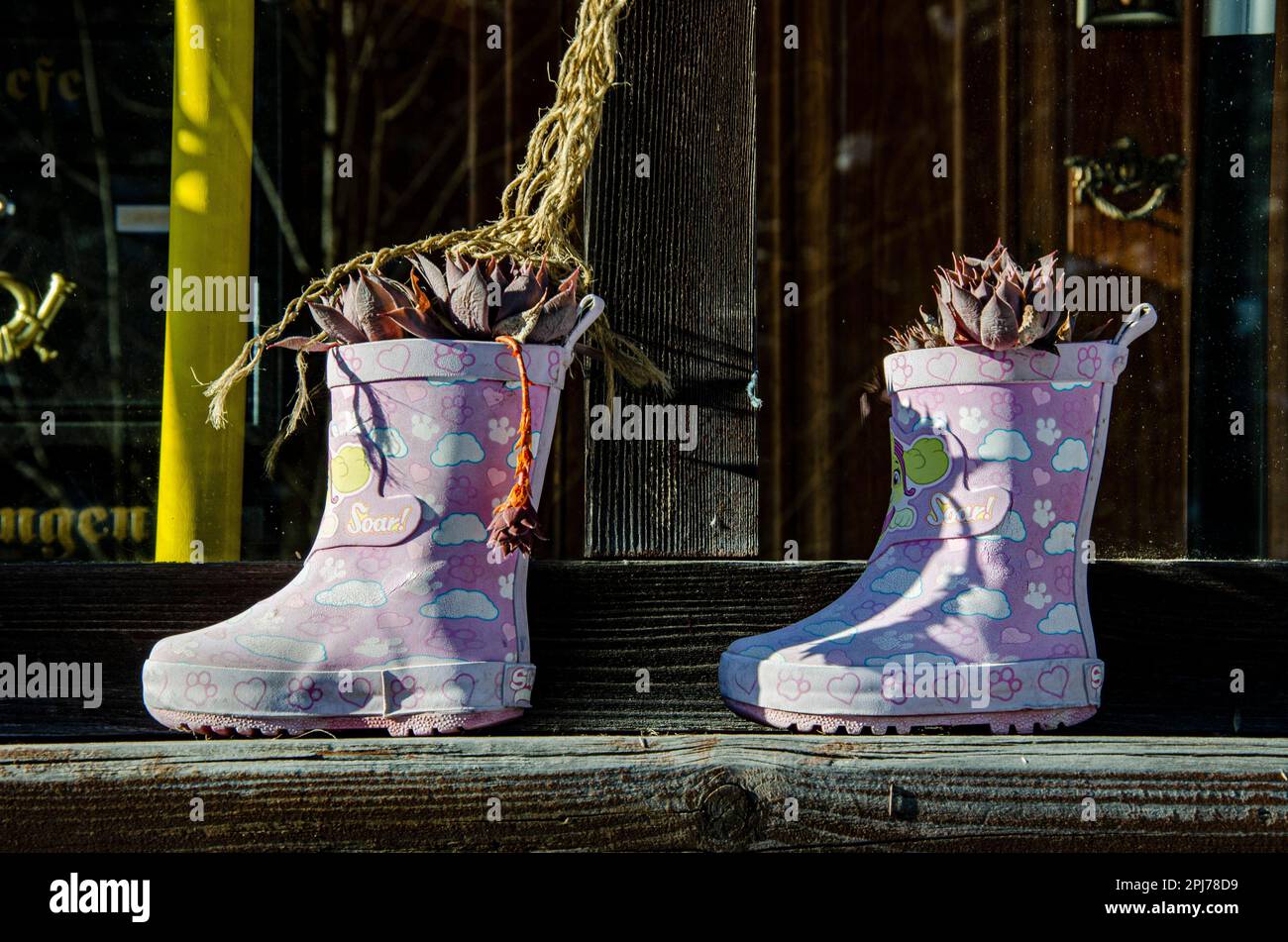 Hot pink rain boots hi res stock photography and images Alamy