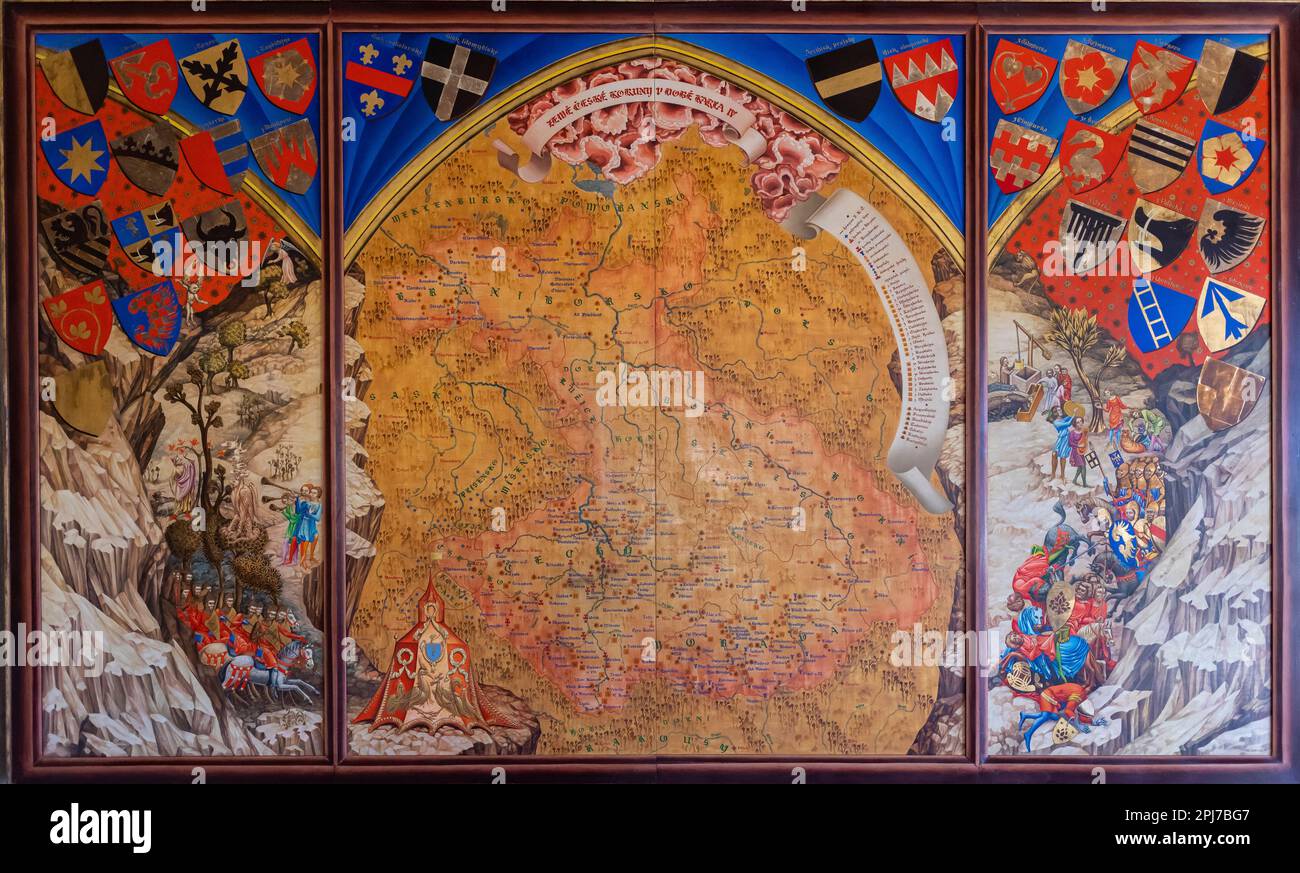 Historic map karlstejn castle hi-res stock photography and images - Alamy
