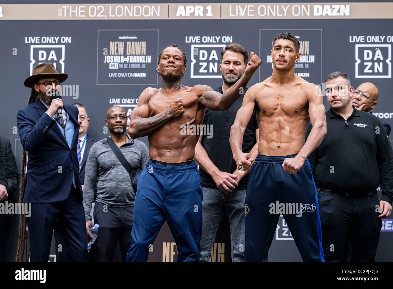 London, UK. 31st Mar, 2023. Austin Williams (left) and River WilsonBent faces off during Joshua