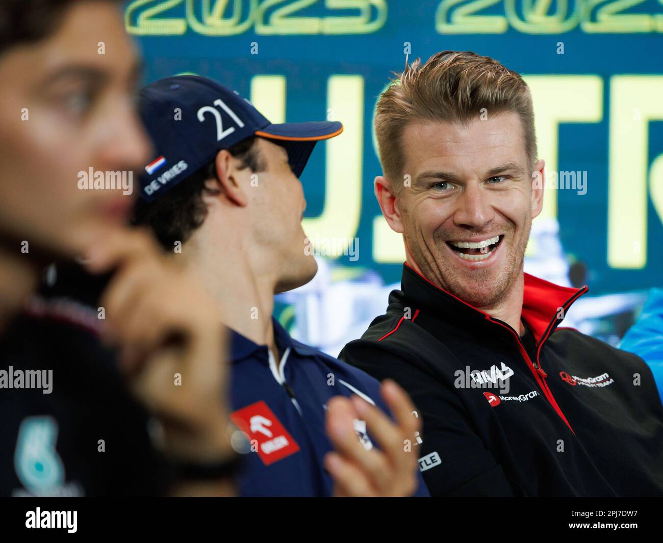 Melbourne, Australia. 30th Mar, 2023. MELBOURNE, AUSTRALIA, Albert Park Street Circuit, 30 March: Nico Hulkenberg (GER) of the Haas F1 team during pressers at the Australian Formula One Grand Prix on March 30, 2023. Formula 1 - F1 Motorsport, fee liable image, photo and copyright © PETERSON Mark ATP Images (PETERSON Mark/ATP/SPP) Credit: SPP Sport Press Photo. /Alamy Live News Stock Photo