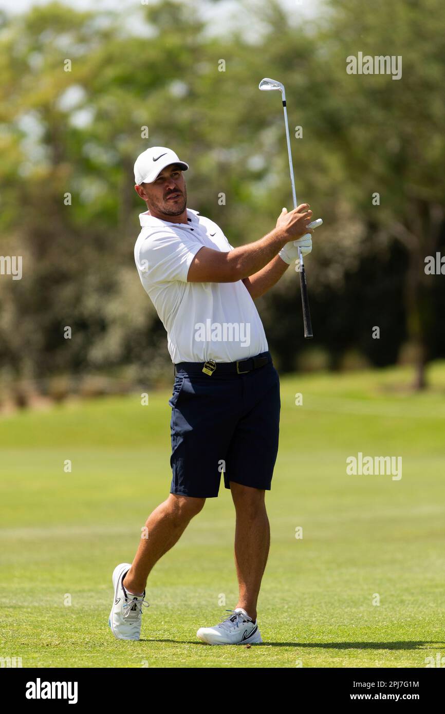Captain Brooks Koepka of Smash GC hits his shot during the first round of LIV Golf Orlando at