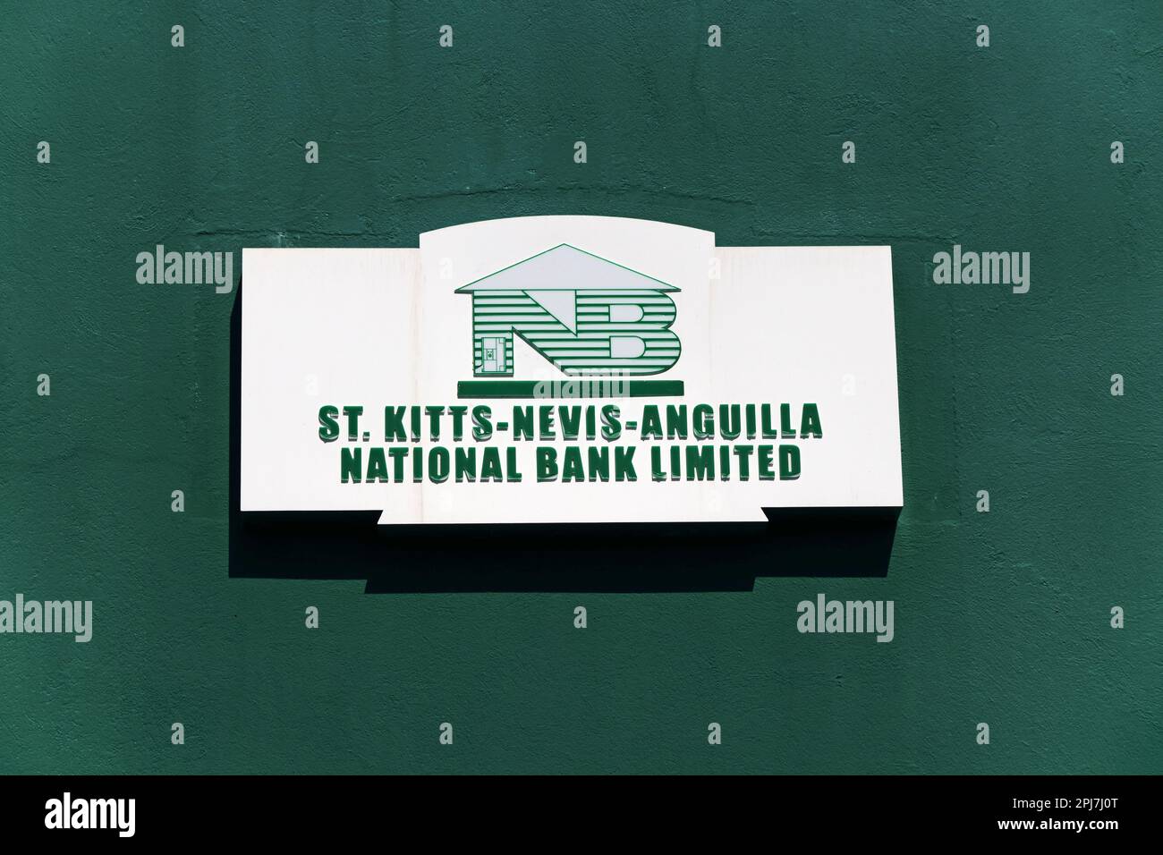 Sign of St Kitts-Nevis-Anguilla National Bank Limited Stock Photo