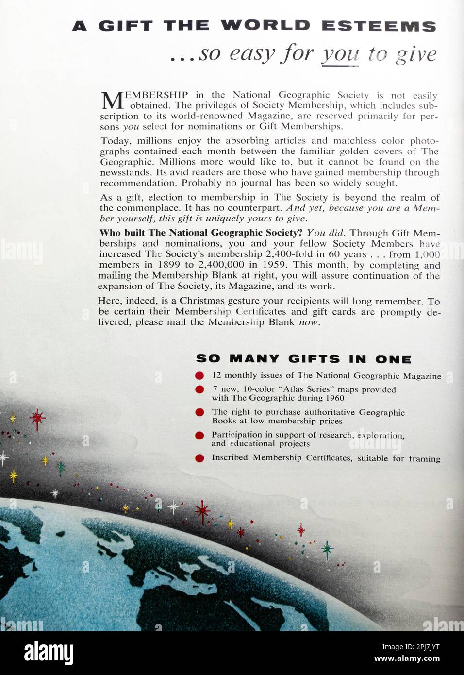 National geographic society subscription christmas gift advert in a