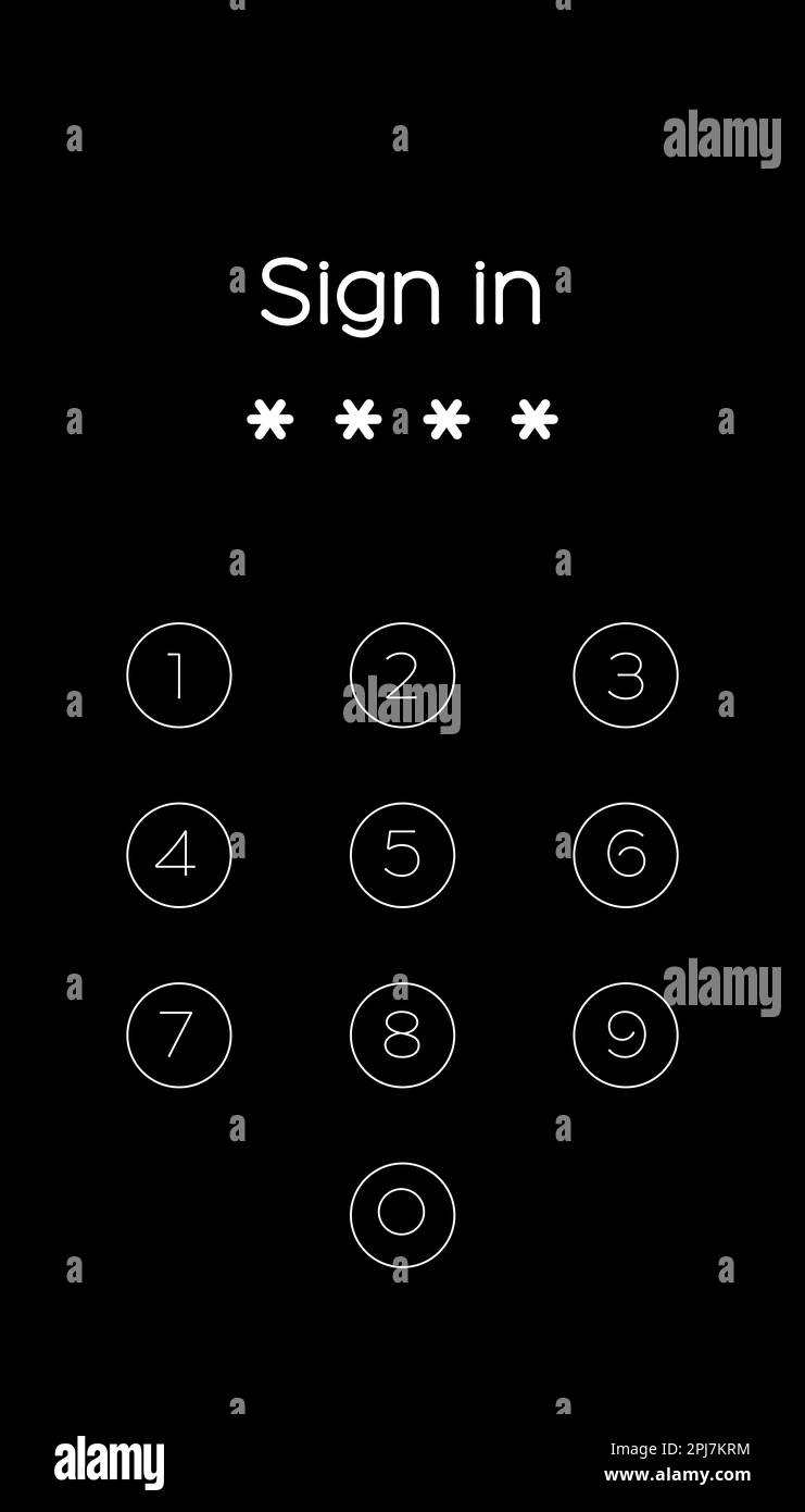 Blocked screen of gadget, illustration. Cyber security Stock Photo - Alamy