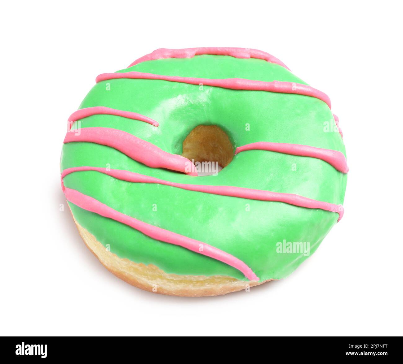 Sweet delicious glazed donut on white background Stock Photo - Alamy