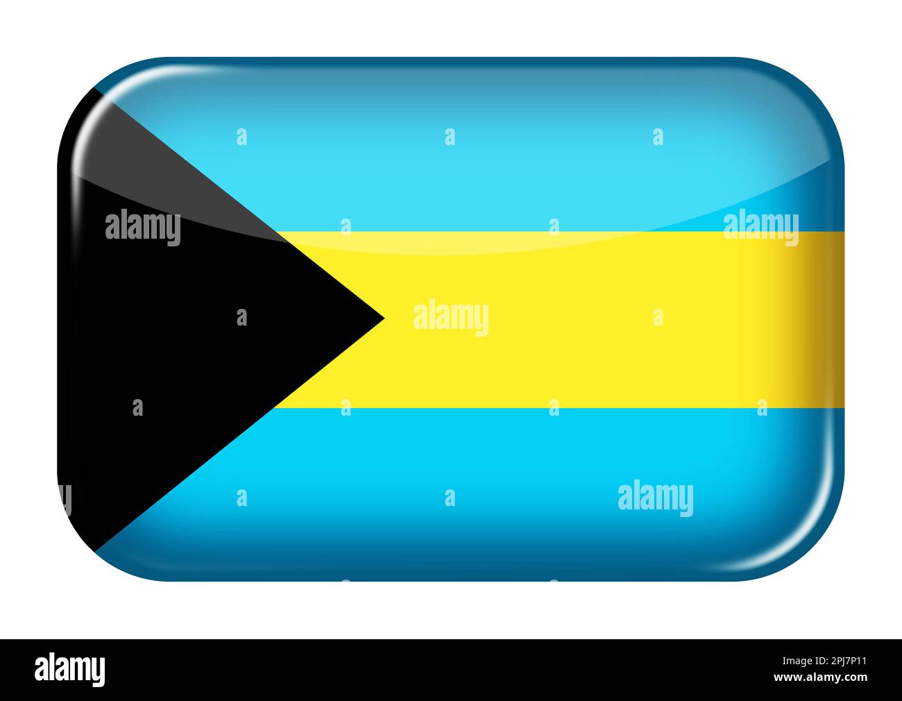 Bahamas web icon rectangle button with clipping path 3d illustration ...