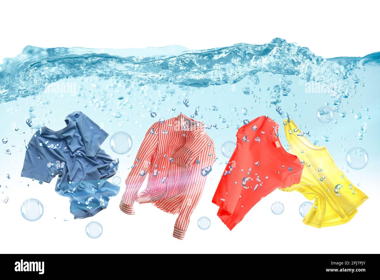 Washing powder bubbles and clothes in water Stock Photo Alamy