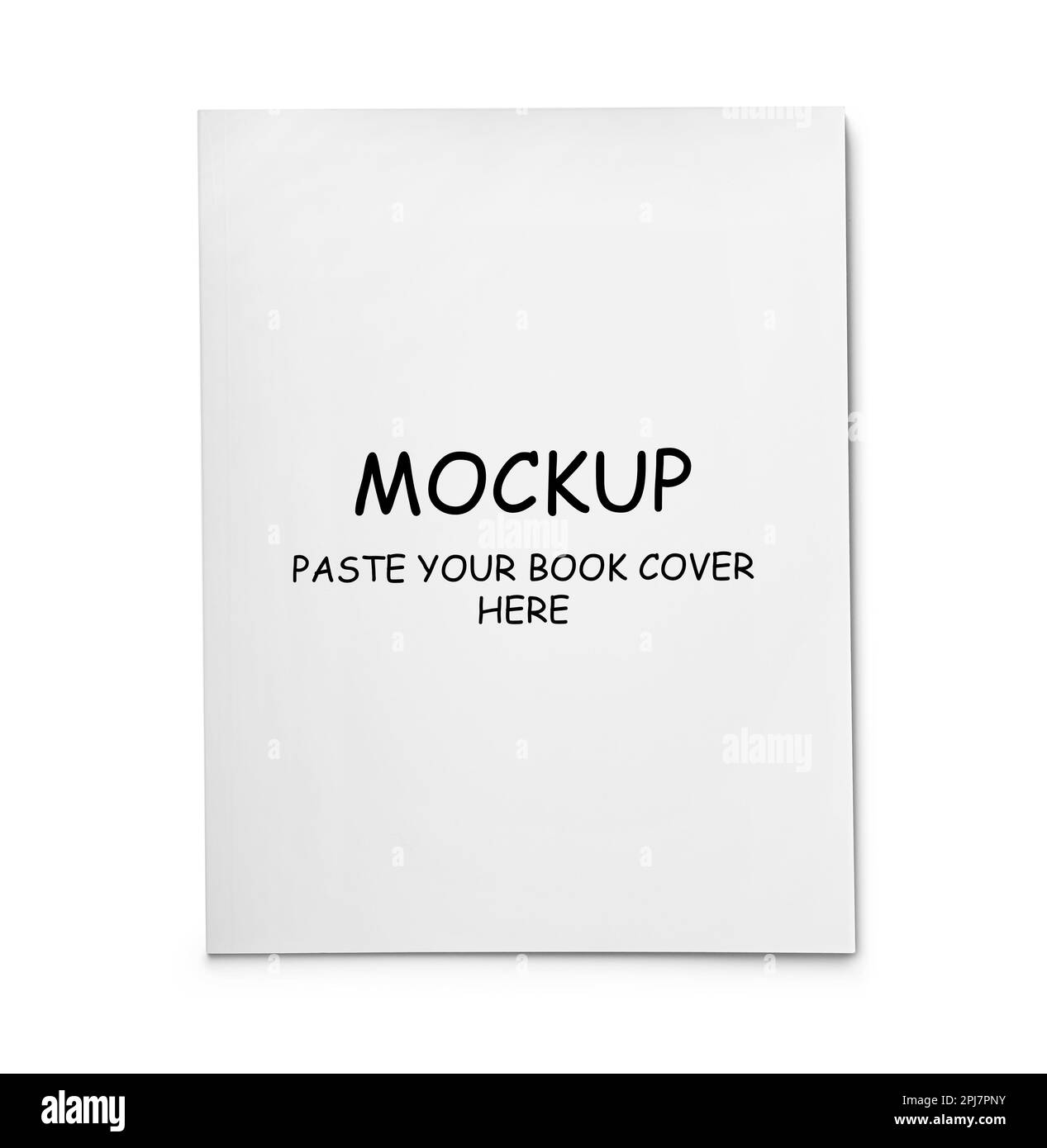 Book with text Mockup, Paste Your Book Cover Here on white background