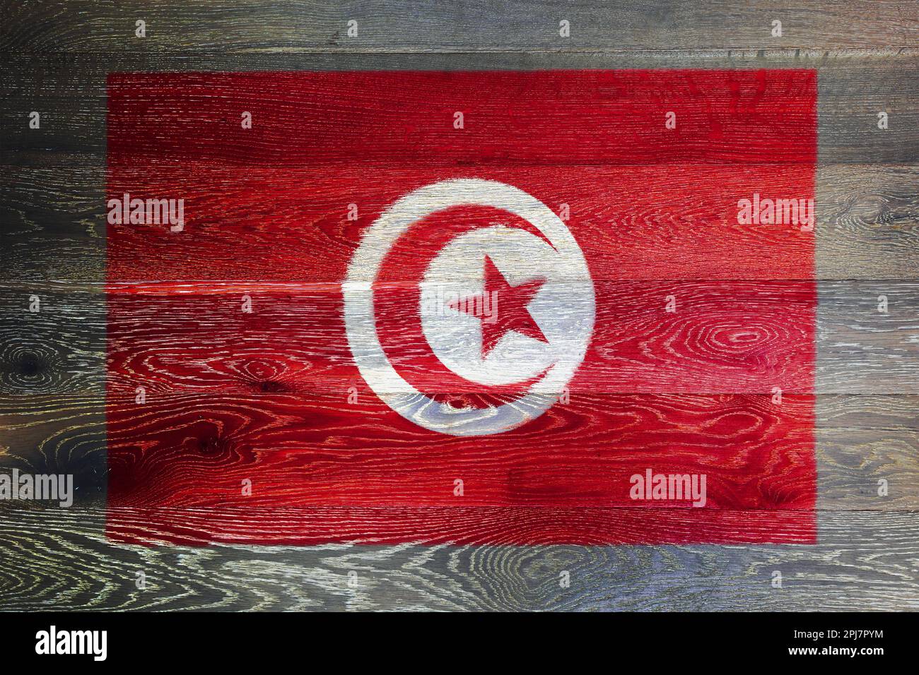 Tunisia flag on rustic old wood surface background Stock Photo - Alamy