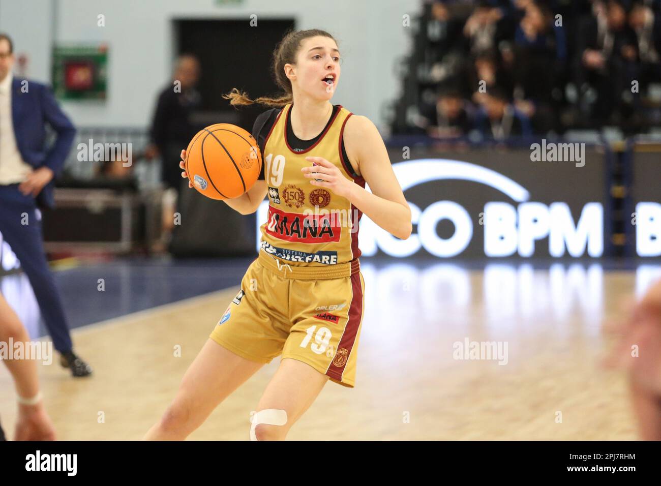 Campobasso, Italy. 30th Mar, 2023. Fassina Martina of Venezia in action  during the match between Umana Reyer Venezia vs Fila San Martino di Lupa in  the women's basketball Italian cup quarter finals,