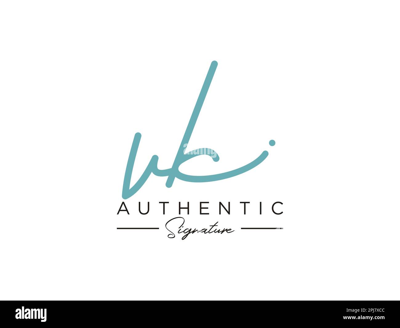 VK Signature Logo Template Vector. Stock Vector