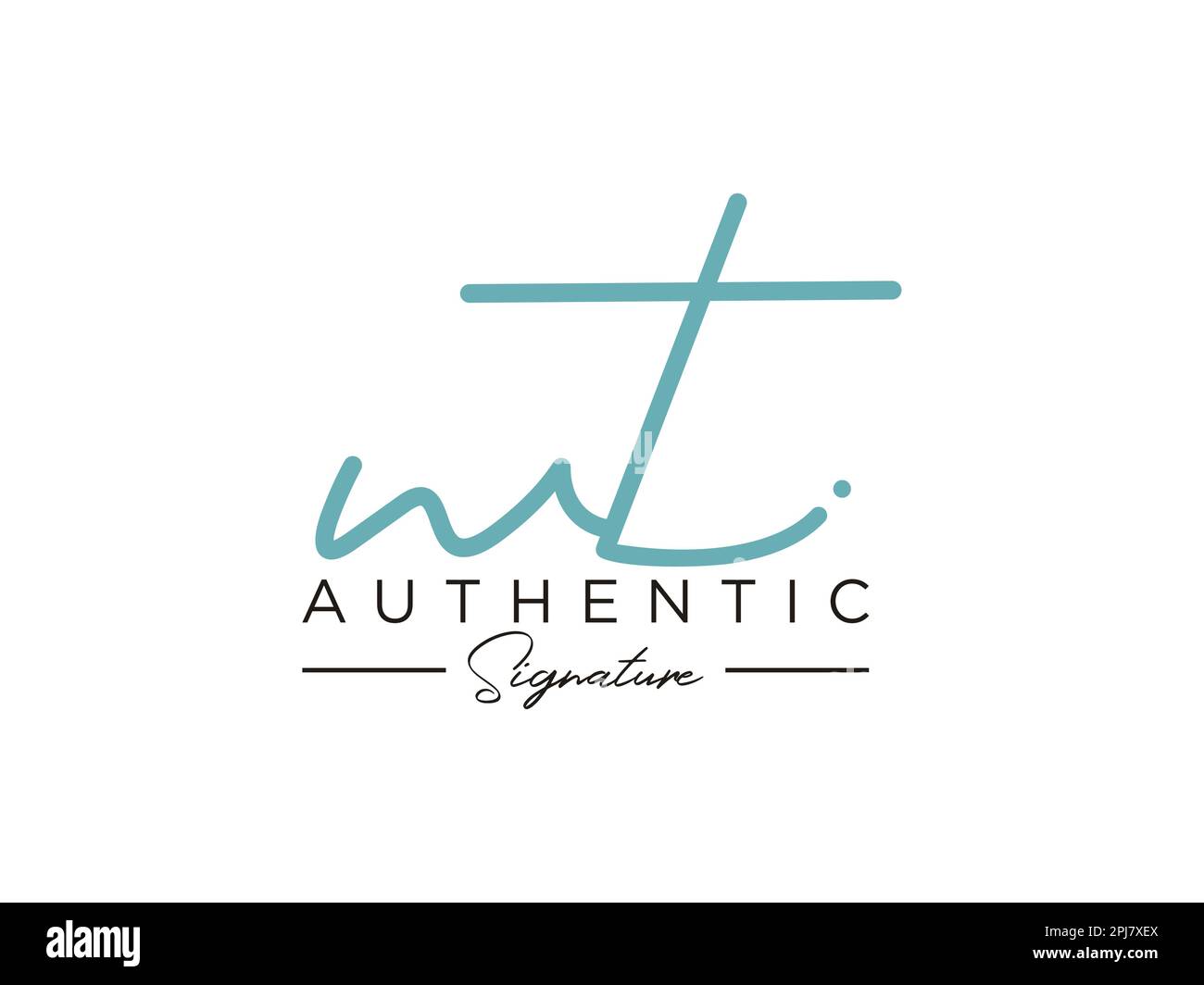 WT Signature Logo Template Vector. Stock Vector