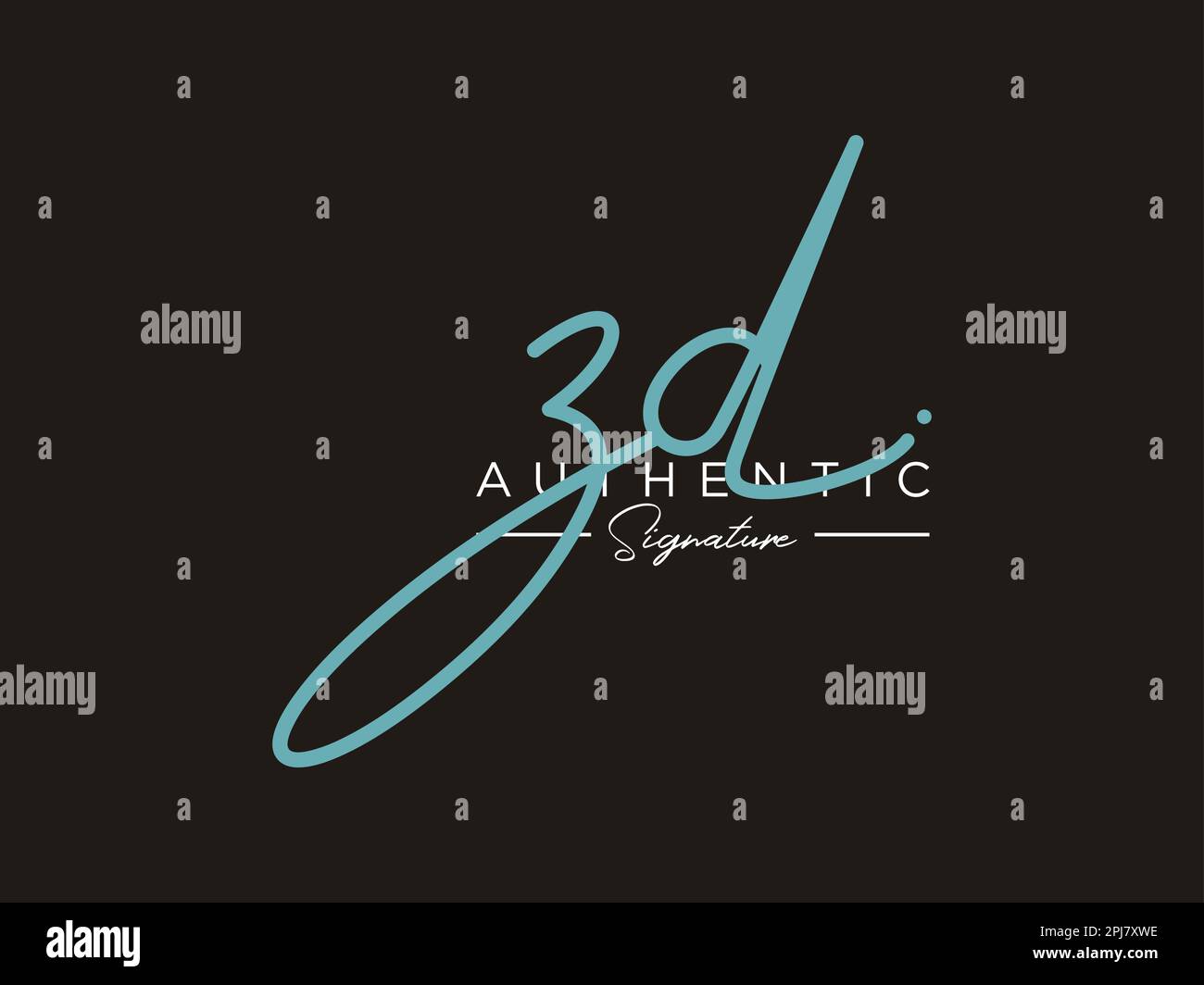 ZD Signature Logo Template Vector. Stock Vector