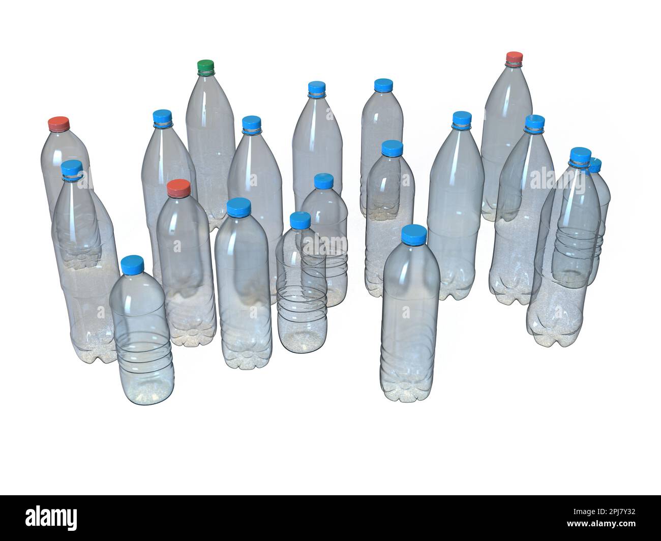 Empty plastic bottles, illustration Stock Photo