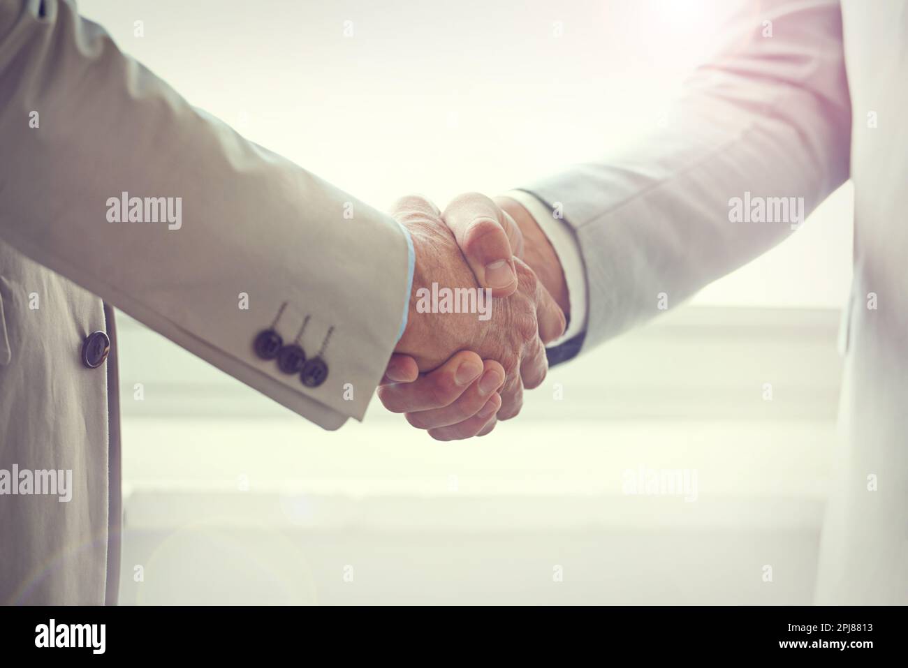 Handshakes still matter. two businessmen shaking hands. Stock Photo