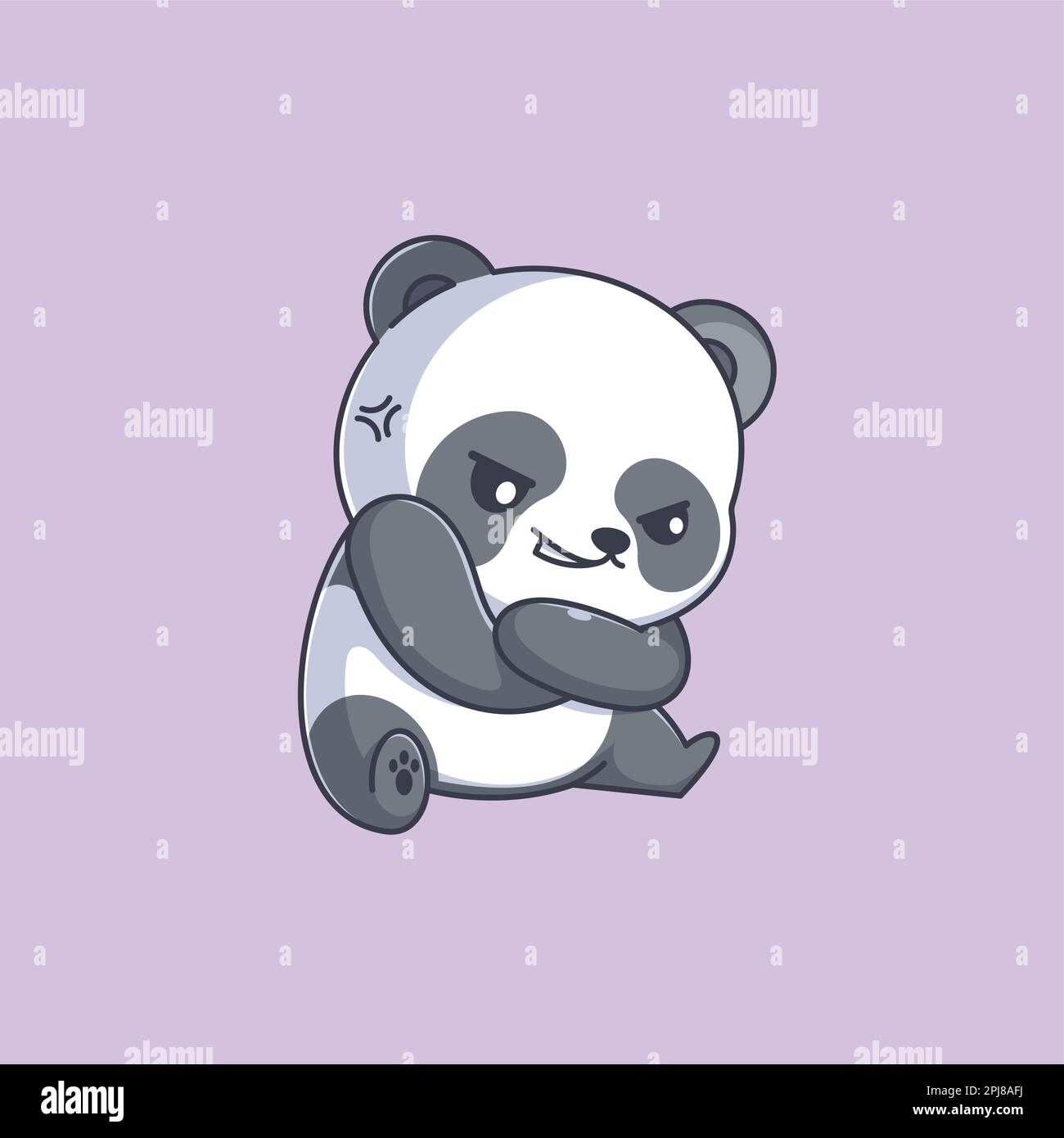Cute panda angry cartoon design Stock Vector