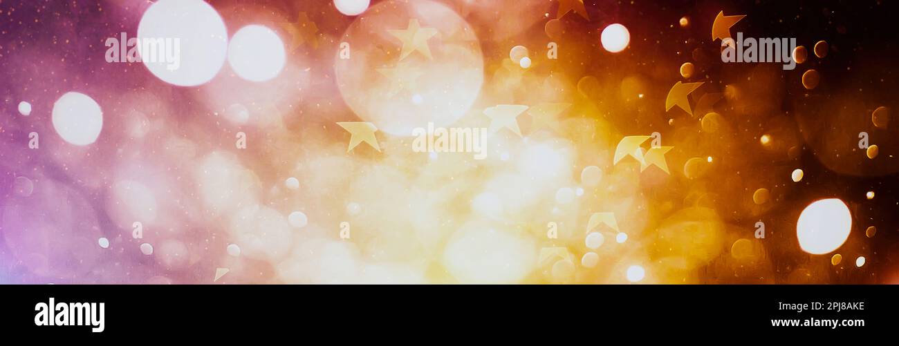 Abstract background with defocused bokeh colorful lights Stock Photo
