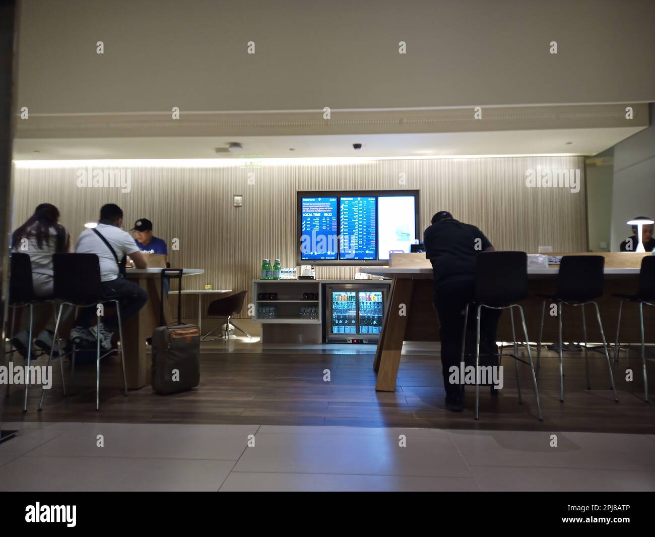 seamens lounge in Doha international airport,free airport lounge for seamen,facilities for seamen, Stock Photo