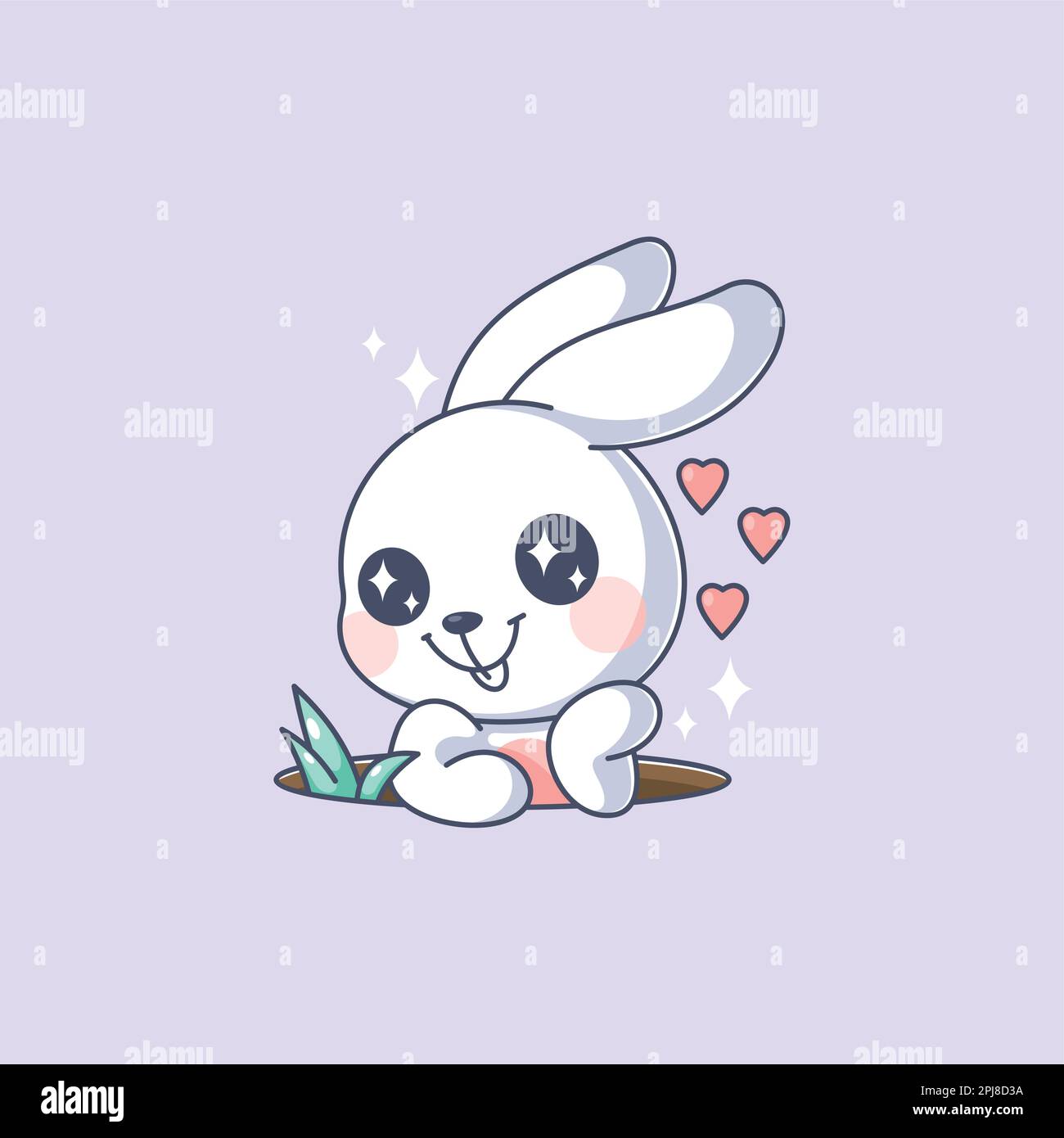 cute love rainbow plant rabbit cat decoration stuff for cards stickers or  patches cartoon vector illustration Stock Vector Image & Art - Alamy