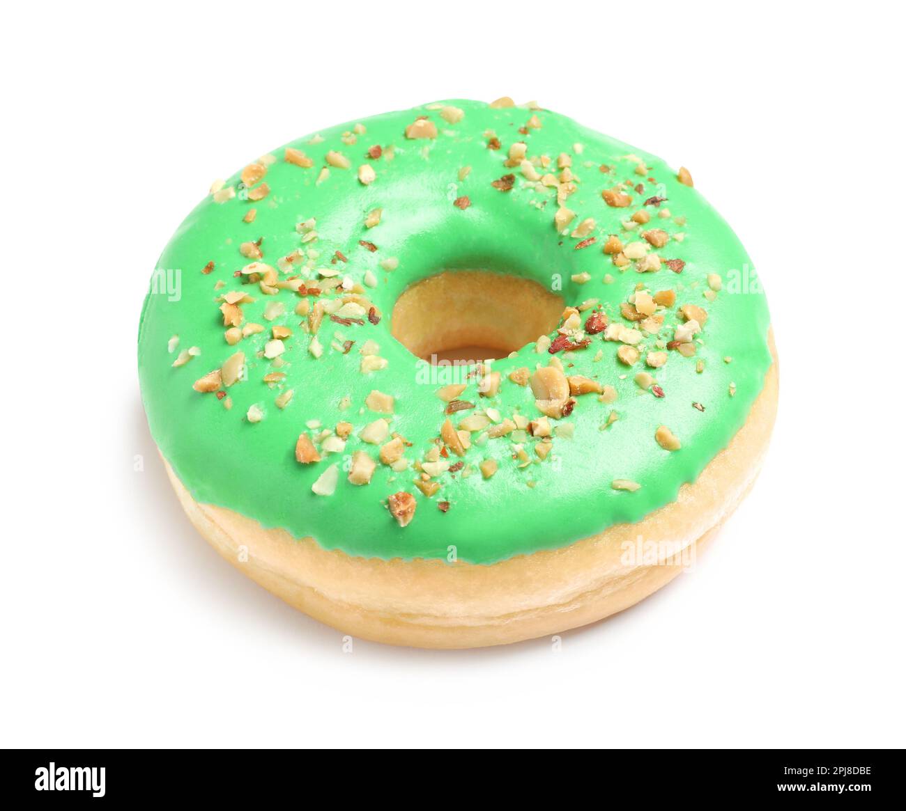 Sweet delicious glazed donut on white background Stock Photo - Alamy