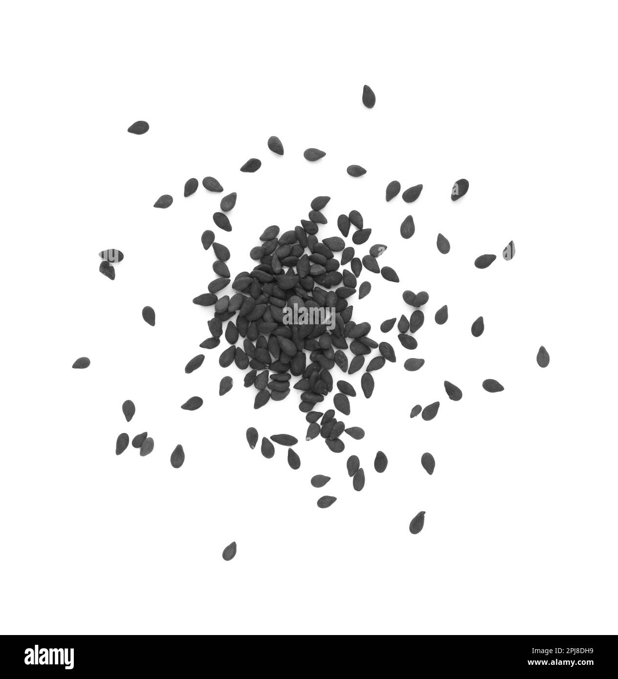 Scattered black sesame seeds Black and White Stock Photos & Images - Alamy