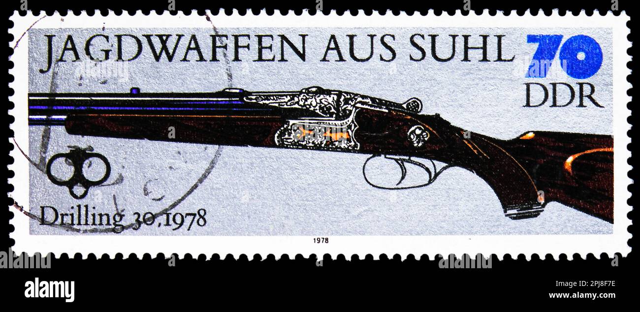 MOSCOW, RUSSIA MARCH 25, 2023 Postage stamp printed in Germany shows