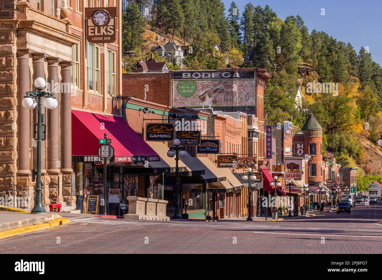 Wild West town of Historic Deadwood, South Dakota, United States of America Stock Photo