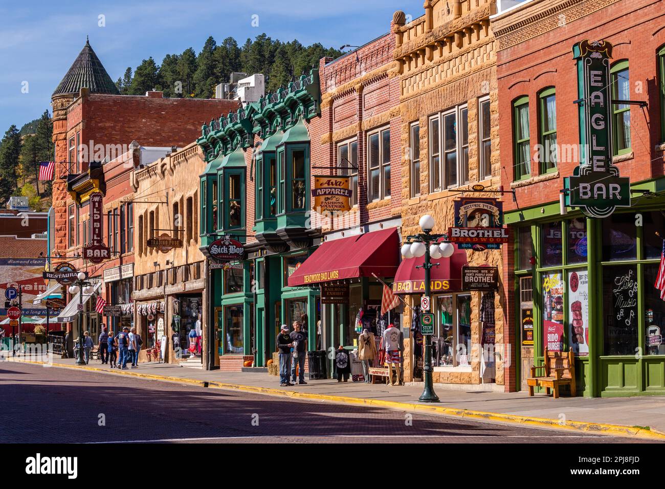 Wild West town of Historic Deadwood, South Dakota, United States of America Stock Photo