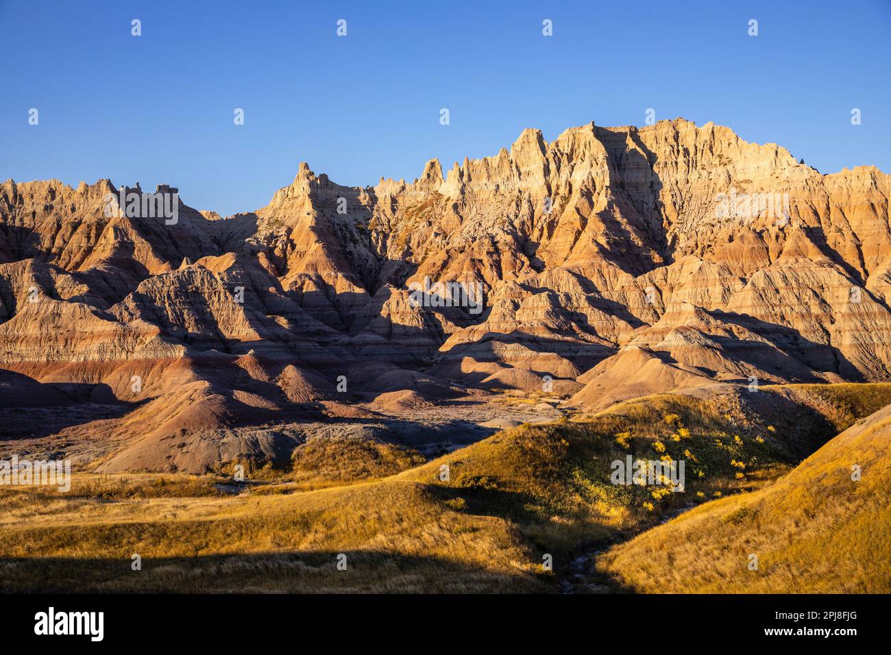 Yellow Mounds Overlook of Badlands National Park, South Dakota, United States of America Stock Photo