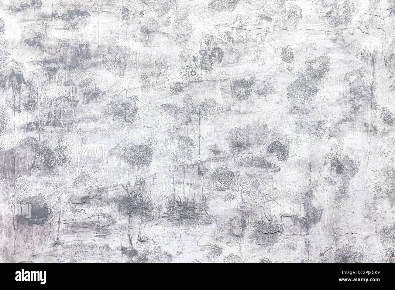 Gray generic background in grunge style suitable for food photography and flat lay photography. Wooden panel plastered and painted in grey. Stock Photo