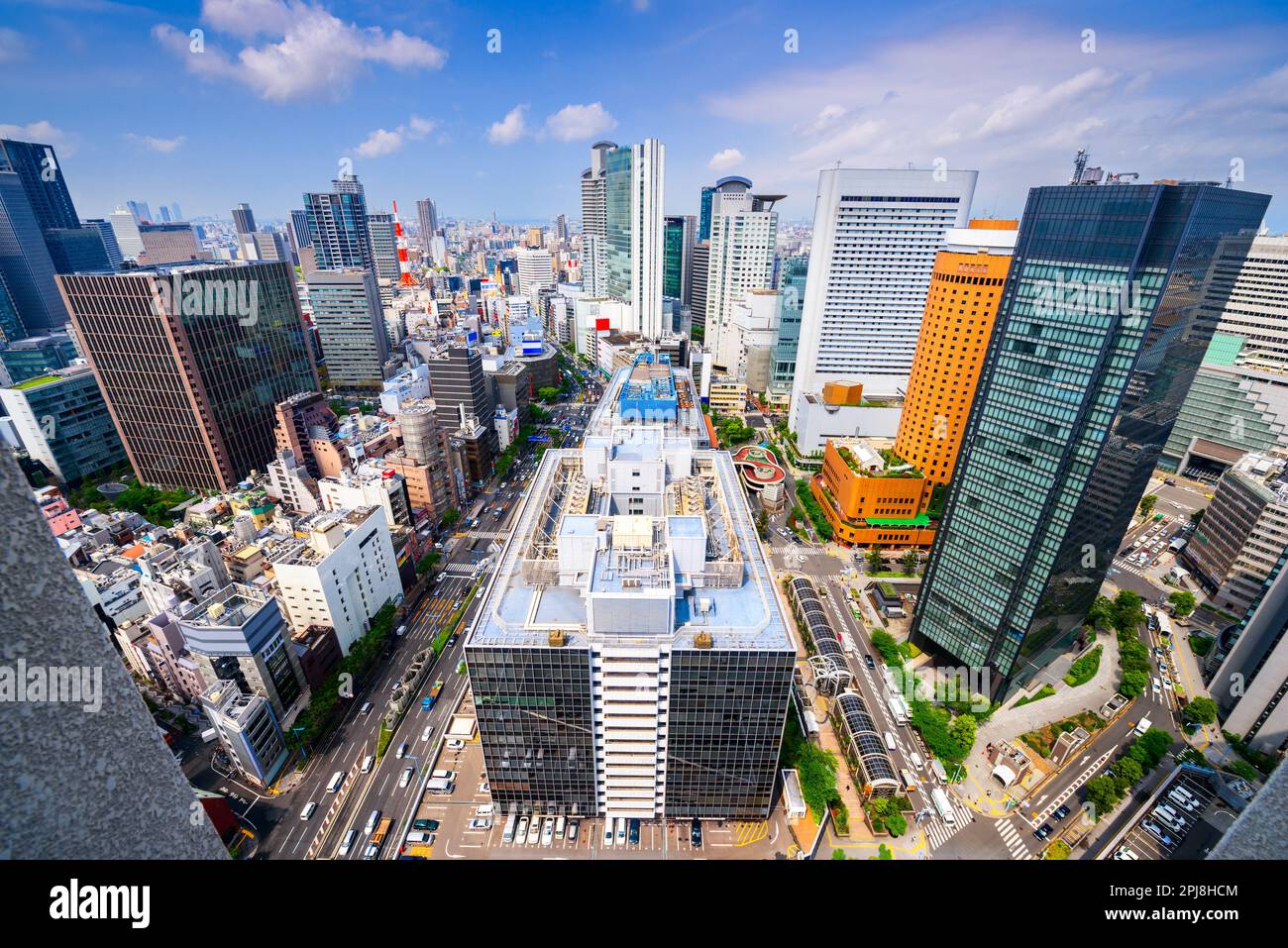 Osaka, Japan cityscape overlooking the Umeda District. Stock Photo