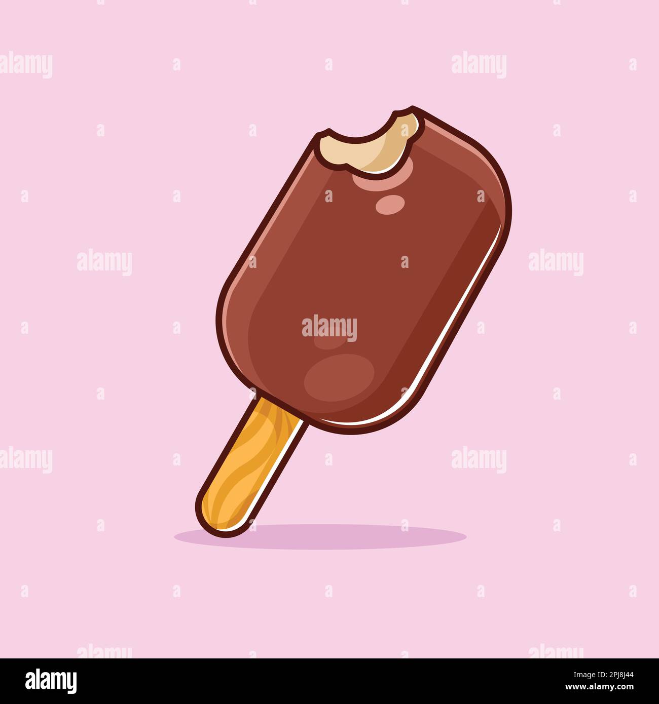 Cute chocolate ice cream cartoon Stock Vector