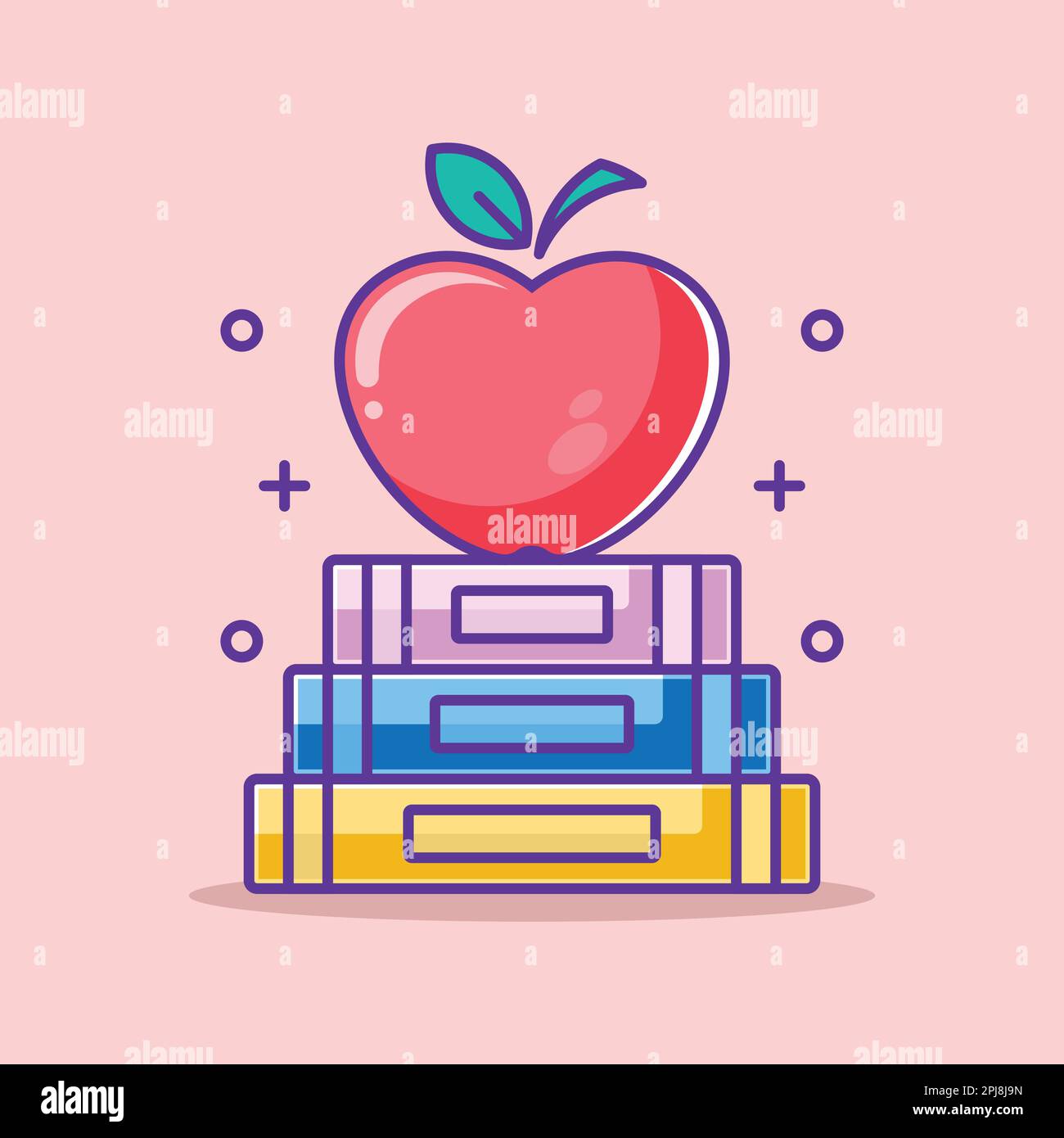 Cartoon apple school symbol icon hires stock photography and images