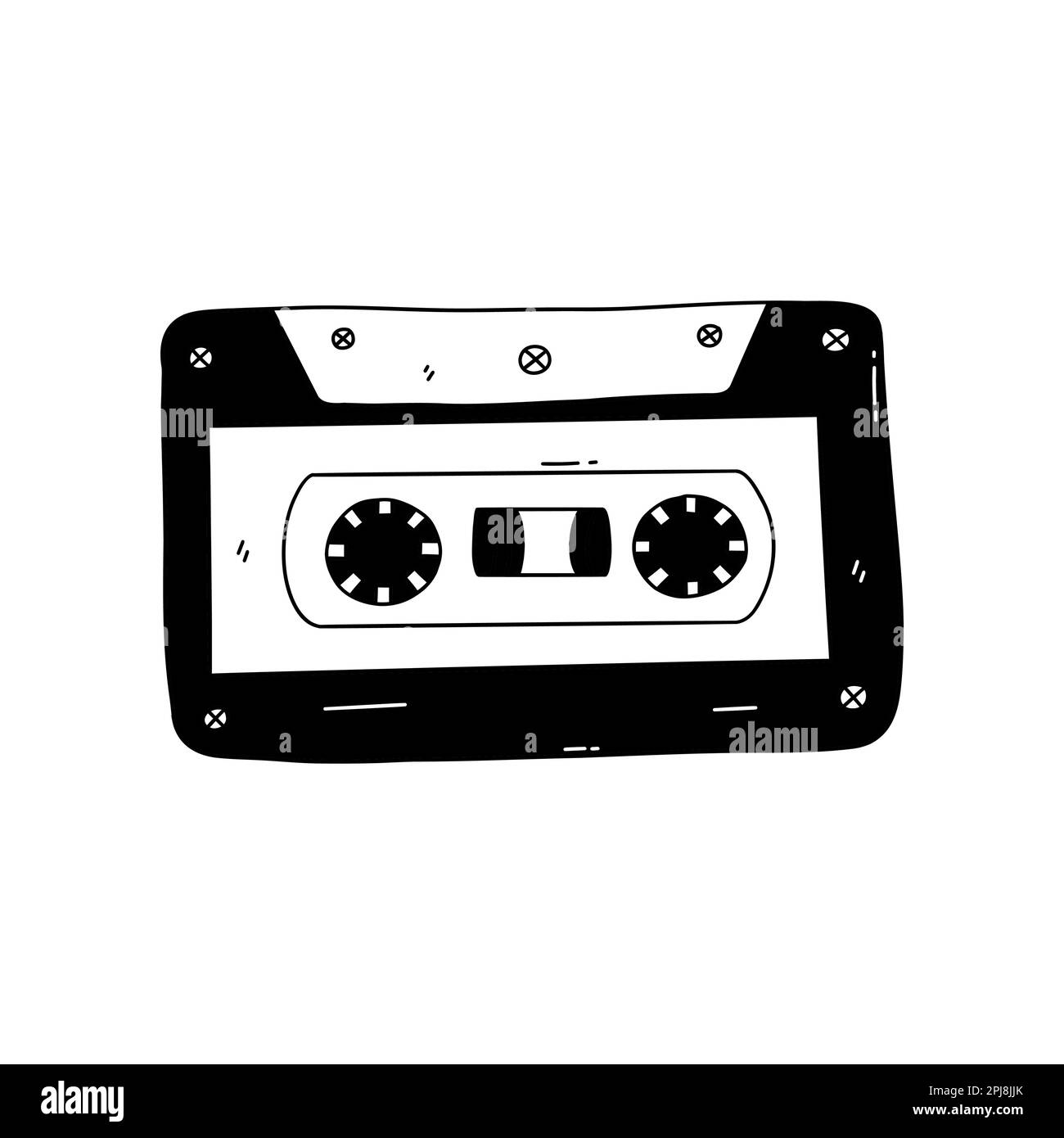 Retro cassette tape for tape recorder or audio player. Thing from 90s