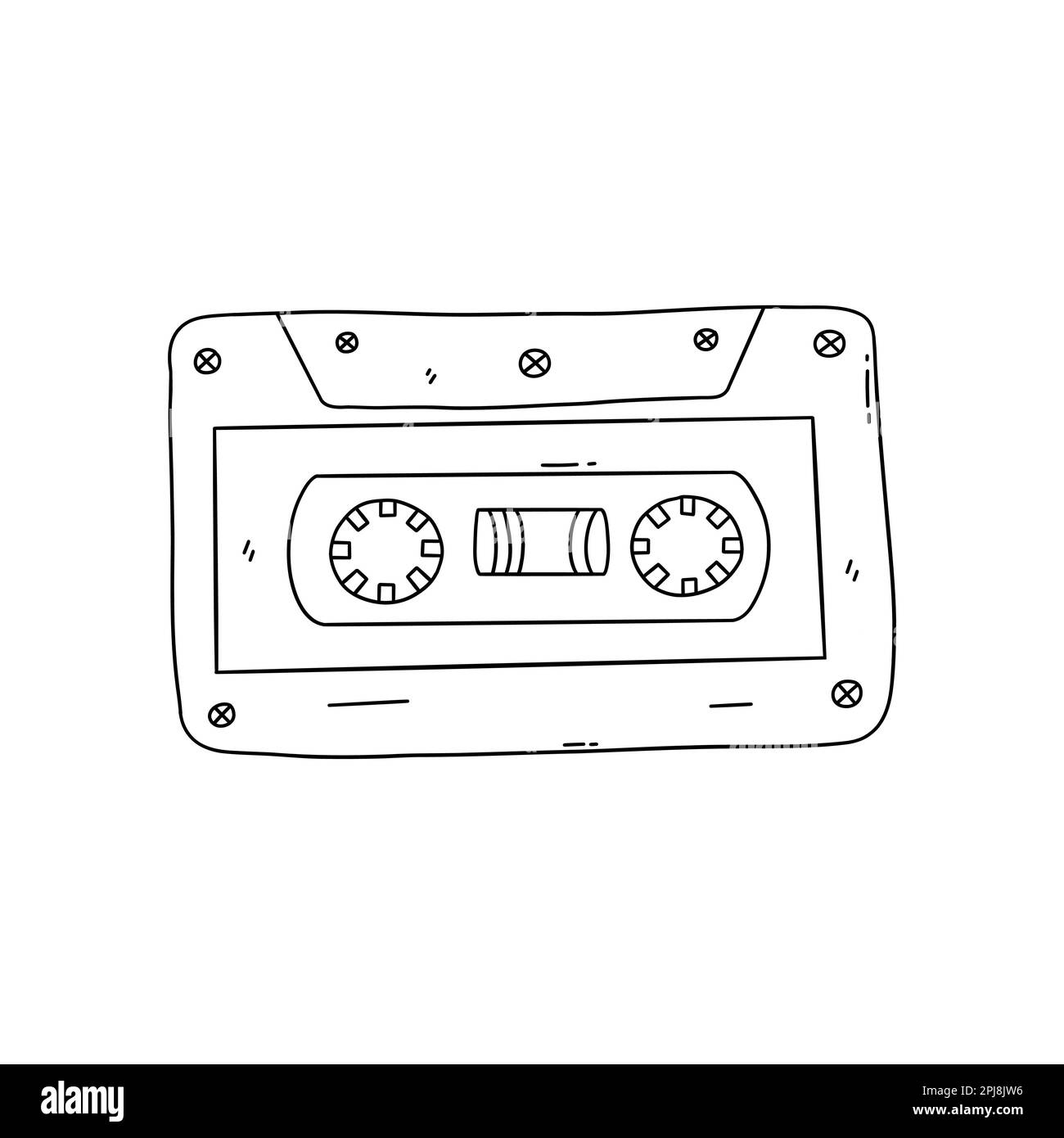 Retro cassette tape for tape recorder or audio player. Thing from 90s