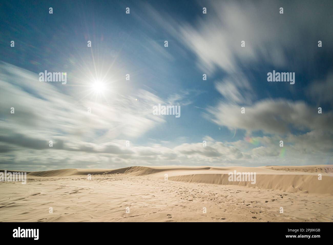 Windi day over sand dunes Stock Photo
